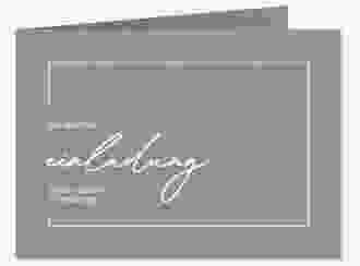 Hochzeitseinladung Simple Line mittlere Klappkarte quer gruen