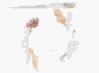Hochzeitseinladung Bohostyle mittlere Klappkarte quer beige mit Pampasgras in Aquarell