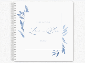 Klick: Details zu Gästebuch Hochzeit "Classicblue" anzeigen Gästebuch Hochzeit Classicblue Ringbindung kraftpapier