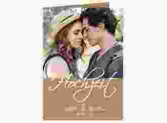 Einladungskarte Hochzeit Big Picture A6 Klappkarte hoch kraftpapier mit Foto des Brautpaars