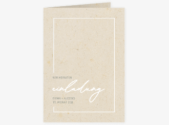Klick: Details zu Einladungskarte Hochzeit "Simple Line" anzeigen Einladungskarte Hochzeit Simple Line A6 Klappkarte hoch grau