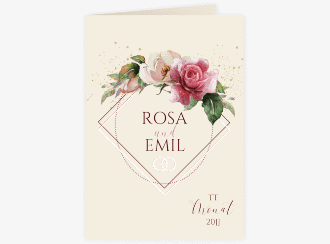 Klick: Details zu Einladungskarte Hochzeit "Rosenbogen" anzeigen Einladungskarte Hochzeit Rosenbogen A6 Klappkarte hoch rosa