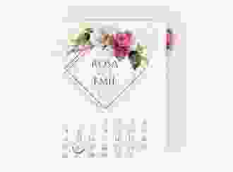 Save the Date-Kalenderblatt Rosenbogen Kalenderblatt-Karte rosa
