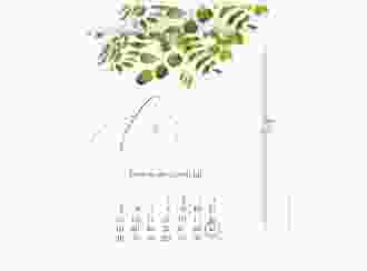 Save the Date-Kalenderblatt Botany Kalenderblatt-Karte beige
