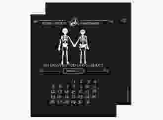 Save the Date-Kalenderblatt Bones Kalenderblatt-Karte schwarz