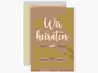 Save the Date-Karte Noble A6 Karte hoch kraftpapier mit elegantem Schriftzug