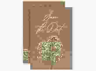 Save the Date-Karte Schleierkraut A6 Karte hoch kraftpapier