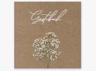 Klick: Details zu Gästebuch Creation Hochzeit "Schleierkraut" anzeigen Gästebuch Creation Hochzeit Schleierkraut 20 x 20 cm, Hardcover kraftpapier
