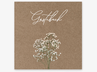 Klick: Details zu Gästebuch Creation Hochzeit "Schleierkraut" anzeigen Gästebuch Creation Hochzeit Schleierkraut 20 x 20 cm, Hardcover kraftpapier
