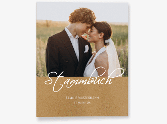 Stammbuch A4 Big Picture Stammbuch A4 kraftpapier mit Foto des Brautpaars