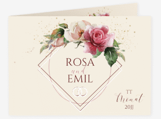 Klick: Details zu Hochzeitseinladung "Rosenbogen" anzeigen Hochzeitseinladung Rosenbogen A6 Klappkarte quer rosa