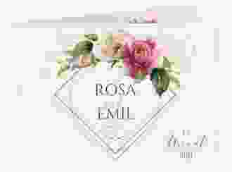Hochzeitseinladung Rosenbogen A6 Klappkarte quer rosa