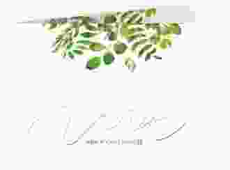 Hochzeitseinladung Botany A6 Klappkarte quer beige