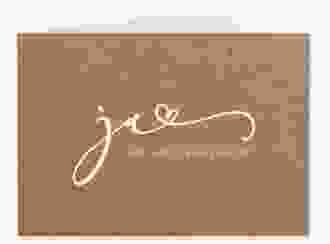 Danksagungskarte Hochzeit Jawort A6 Klappkarte quer beige modern minimalistisch mit veredelter Aufschrift