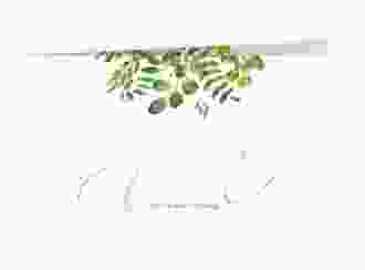 Hochzeitseinladung Botany lange Klappkarte quer beige