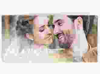 Hochzeitseinladung Promise lange Klappkarte quer weiss