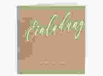 Hochzeitseinladung Kalligrafie quadr. Klappkarte beige
