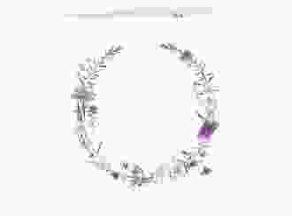Hochzeitseinladung Blumengarten quadr. Klappkarte weiss mit Blumenkranz und Hummel