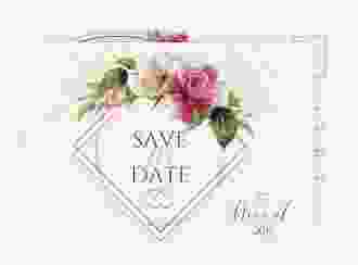 Save the Date-Postkarte Rosenbogen A6 Postkarte rosa
