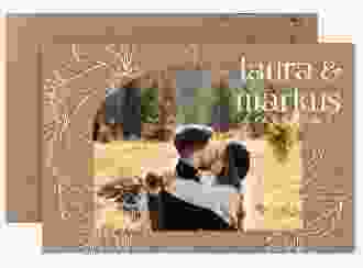 Save the Date-Karte Alpenblume A6 Karte quer braun