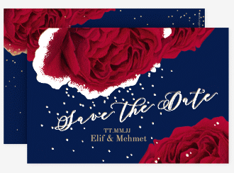 Klick: Details zu Save the Date-Karte "Cherie" anzeigen Save the Date-Karte Cherie A6 Karte quer gold