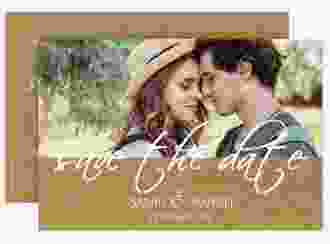 Save the Date-Karte Big Picture A6 Karte quer kraftpapier mit Foto des Brautpaars