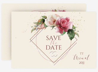 Klick: Details zu Save the Date-Karte "Rosenbogen" anzeigen Save the Date-Karte Rosenbogen A6 Karte quer rosa