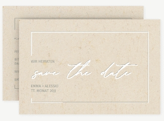 Klick: Details zu Save the Date-Karte "Simple Line" anzeigen Save the Date-Karte Simple Line A6 Karte quer grau