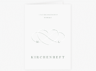 Klick: Details zu Kirchenheft Hochzeit "Infinity" anzeigen Kirchenheft Hochzeit Infinity A5 Klappkarte hoch gruen