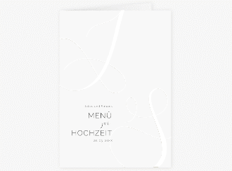 Menükarte Hochzeit Eheschließung A5 Klappkarte hoch weiss