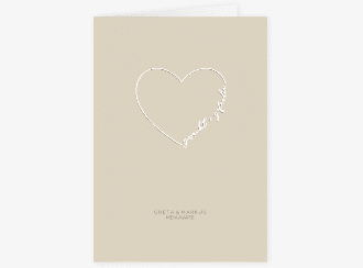 Klick: Details zu Menükarte Hochzeit "Lebenstraum" anzeigen Menükarte Hochzeit Lebenstraum A5 Klappkarte hoch beige