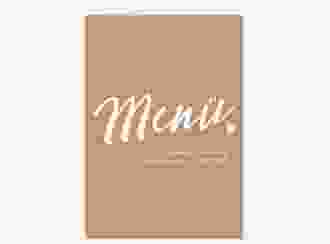 Menükarte Hochzeit Glam A5 Klappkarte hoch beige