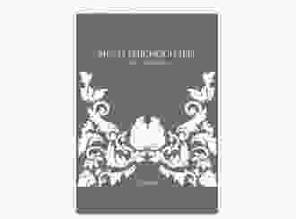 Menükarte Hochzeit Royal A5 Klappkarte hoch gruen mit barockem Blumen-Ornament