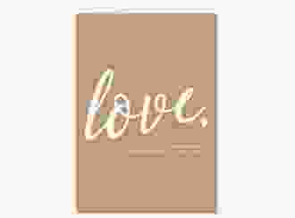 Kirchenheft Hochzeit Glam A5 Klappkarte hoch beige