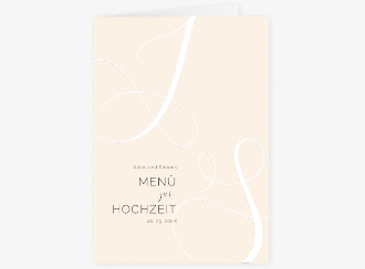 Menükarte Hochzeit Eheschließung A5 Klappkarte hoch beige