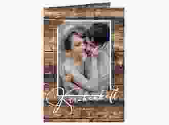 Kirchenheft Hochzeit Rustic A5 Klappkarte hoch braun