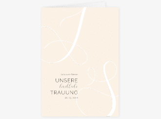 Kirchenheft Hochzeit Eheschließung A5 Klappkarte hoch beige