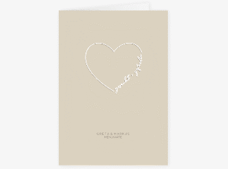Klick: Details zu Menükarte Hochzeit "Lebenstraum" anzeigen Menükarte Hochzeit Lebenstraum A5 Klappkarte hoch beige