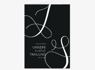 Kirchenheft Hochzeit Eheschließung A5 Klappkarte hoch schwarz