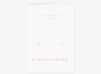 Klick: Details zu Kirchenheft Hochzeit "Infinity" anzeigen Kirchenheft Hochzeit Infinity A5 Klappkarte hoch apricot