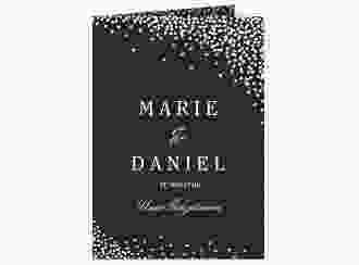 Menükarte Hochzeit Glitter A5 Klappkarte hoch schwarz