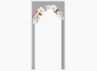 Menükarte Hochzeit Blumenbogen lange Karte hoch flieder