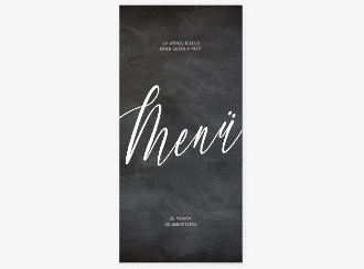 Menükarte Geburtstag Board lange Karte hoch schwarz mit Folienveredelung