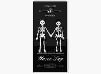 Tagesablauf Hochzeit Bones lange Karte hoch schwarz