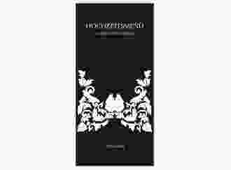 Menükarte Hochzeit Royal lange Karte hoch schwarz mit barockem Blumen-Ornament