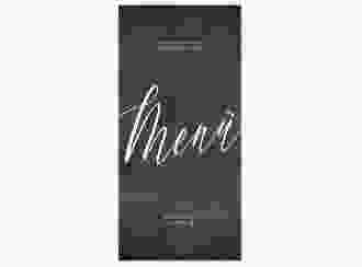 Menükarte Hochzeit Chalkboard lange Karte hoch schwarz mit Folienveredelung
