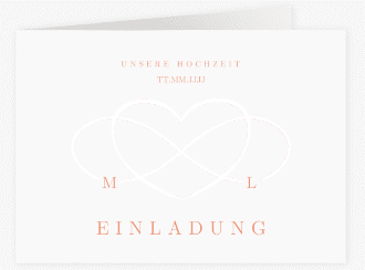 Klick: Details zu Hochzeitseinladung "Infinity" anzeigen Hochzeitseinladung Infinity mittlere Klappkarte quer apricot
