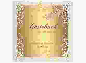 Gästebuch Creation Toulouse 20 x 20 cm, Hardcover orange romantisch mit Schmetterlingen