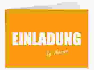 Einladung Geburtstag Zig A6 Klappkarte quer orange
