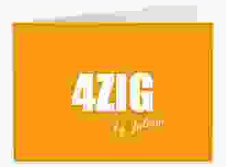 Einladung 40. Geburtstag Zig A6 Klappkarte quer orange